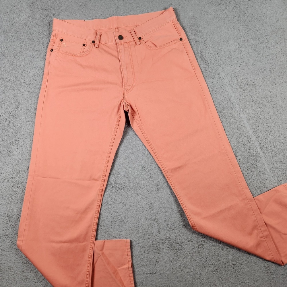 Polo Ralph Lauren Pants Mens Size 33x32 Orange Cotton Twill Chino